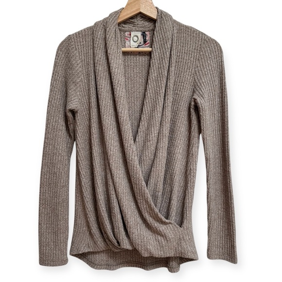 Akemi + Kin Anthropologie Woodruff Wrap Waffle Knit Sweater XS - Picture 1 of 12